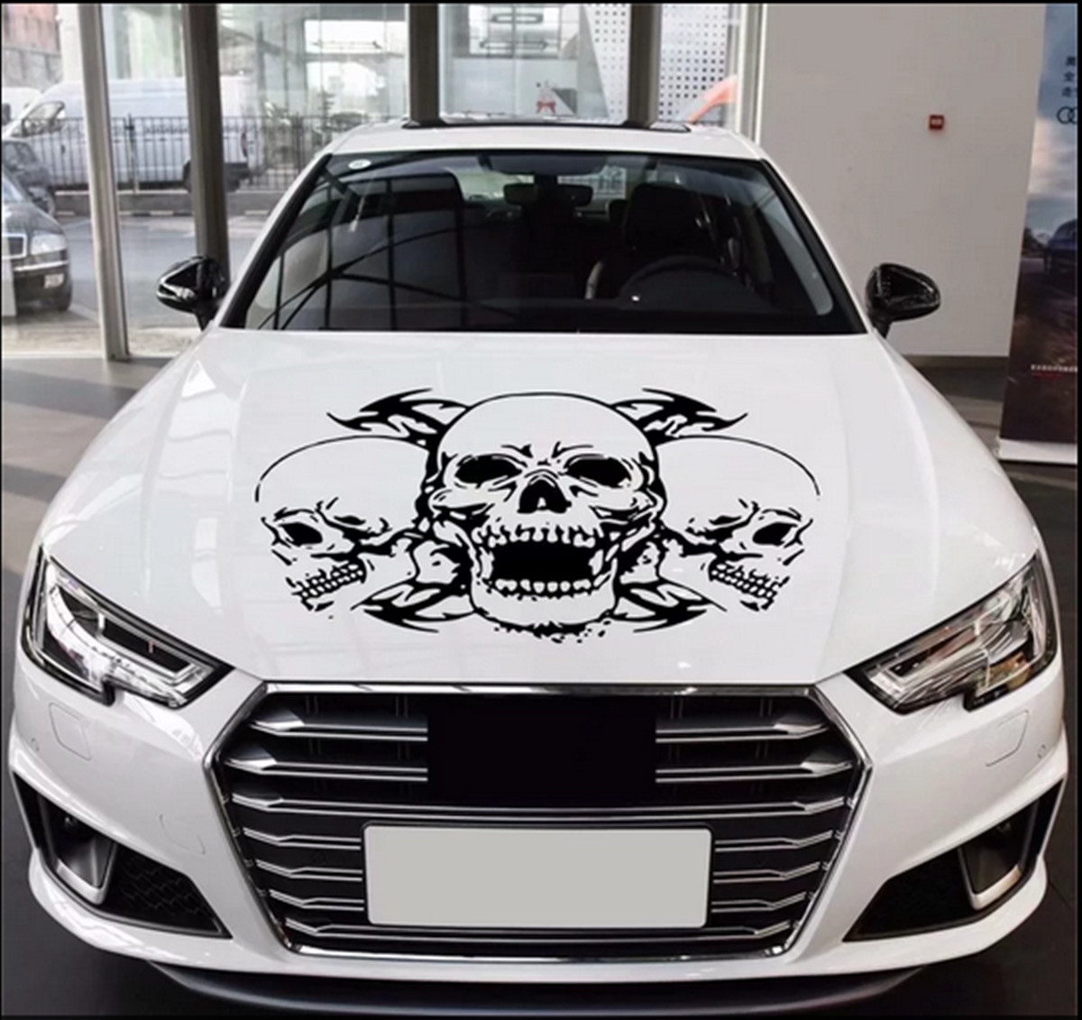 Car Sticker Terror Skull Graphics Vinyl Decal Waterproof Decor For Body Side