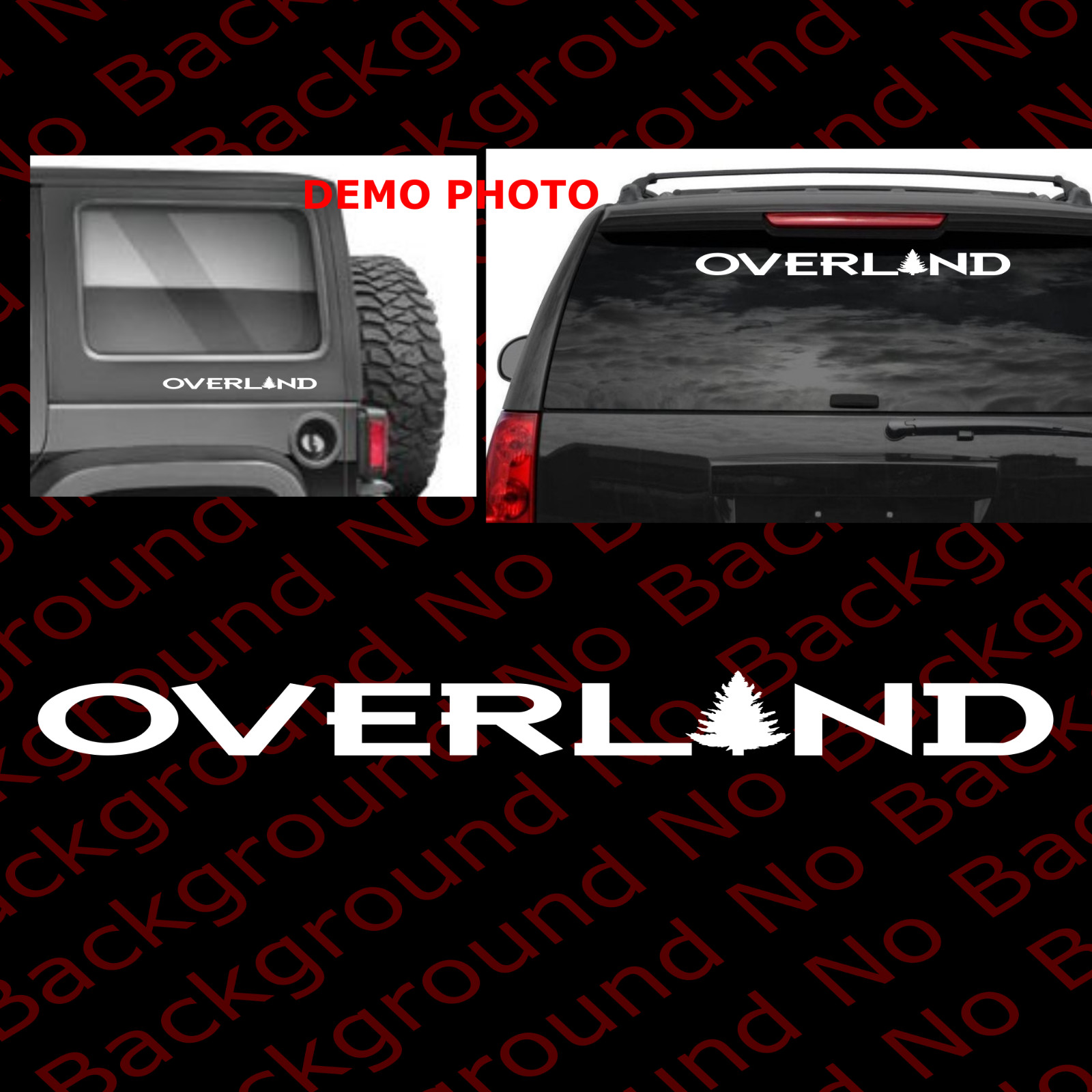 Overland Die Cut Car Window Vinyl Decal for Off Road 4Runner Tacoma Tundra JW017