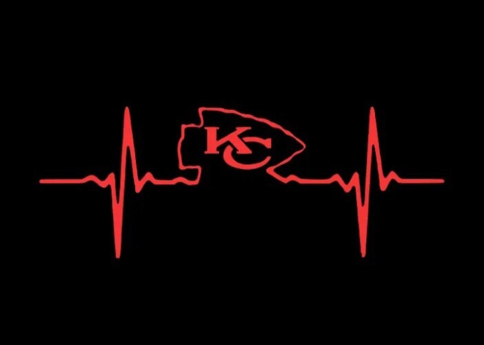 Kansas City Chiefs Heartbeat Vinyl Decal Stickers Truck You Choose