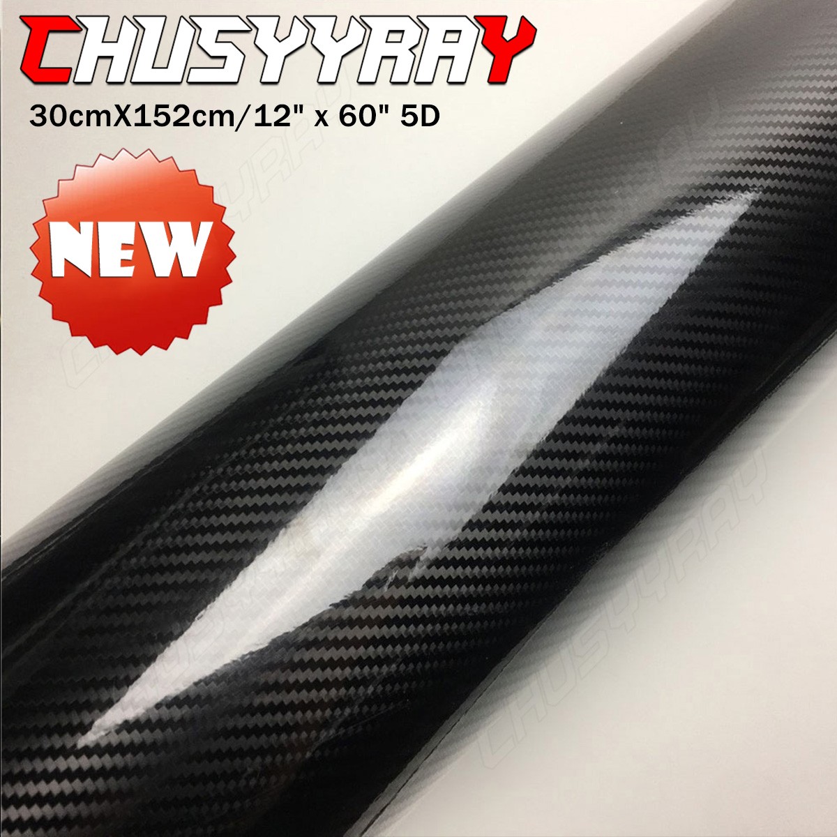 12″ x 60″ Gloss Black Vinyl Film Wrap Sticker Decal Air Bubble Free 1ft x 5ft