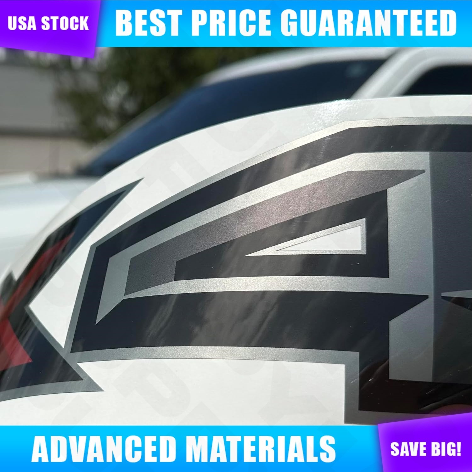 2015 2016 For F-150 4×4 Magnetic Gray Bed Side Decal Sticker FL3Z-9925622-AA