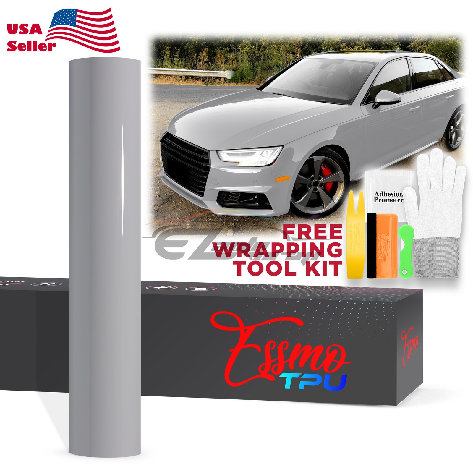 TPU Color Gloss Light Nardo Gray PPF Paint Protection Film Dry Wet Vinyl Wrap