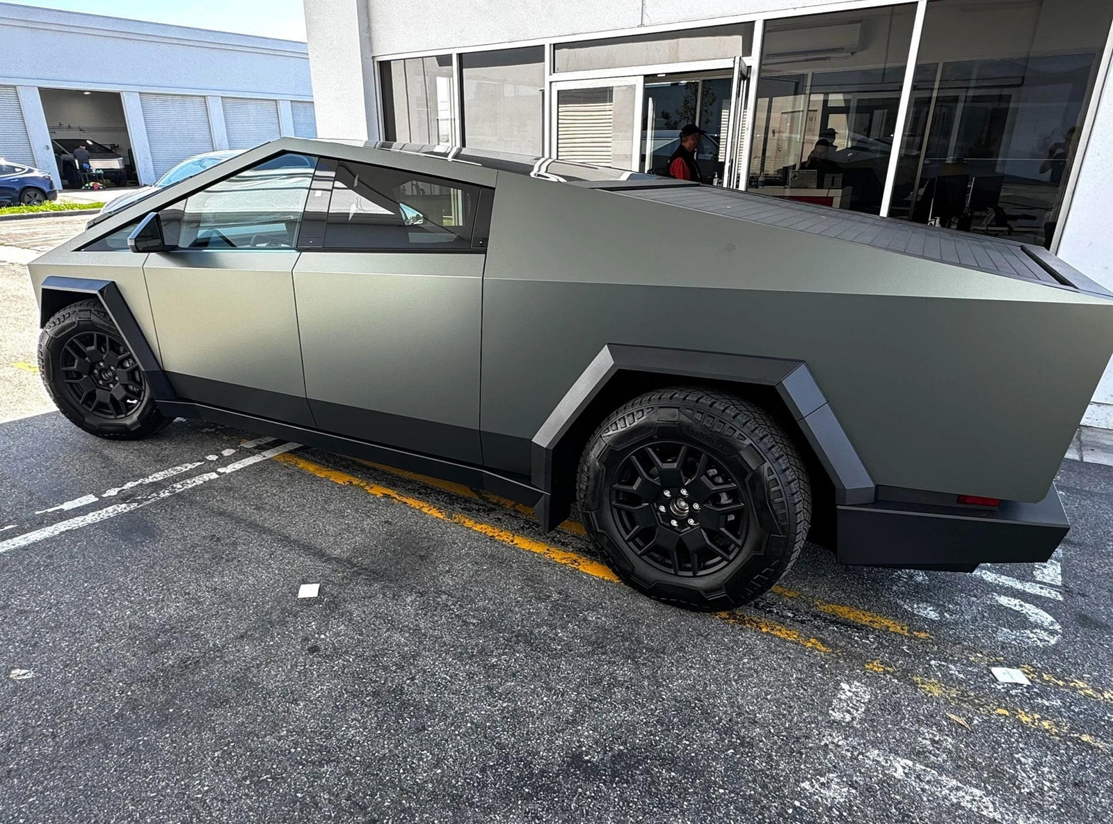 Tesla Cybertruck Full Body DIY PreCut PET Vinyl Wrap Color Matte Jungle Green