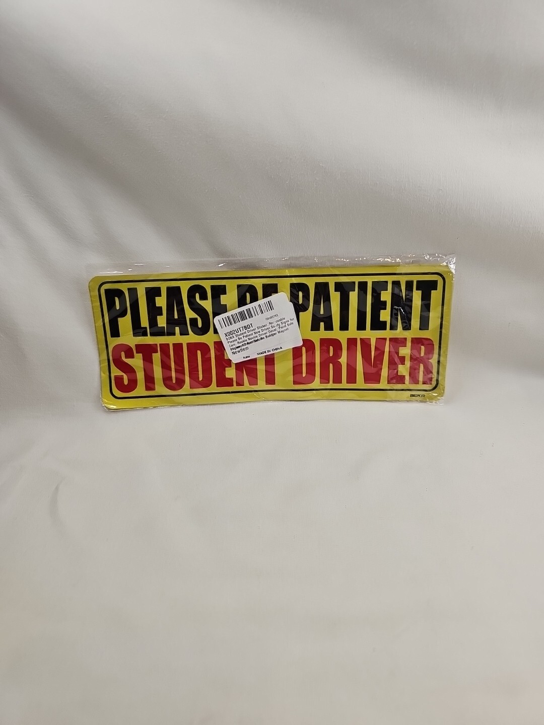 Student Driver PLEASE BE PATIENT Car Signs Bumper Sticker Decal Reflective Yello