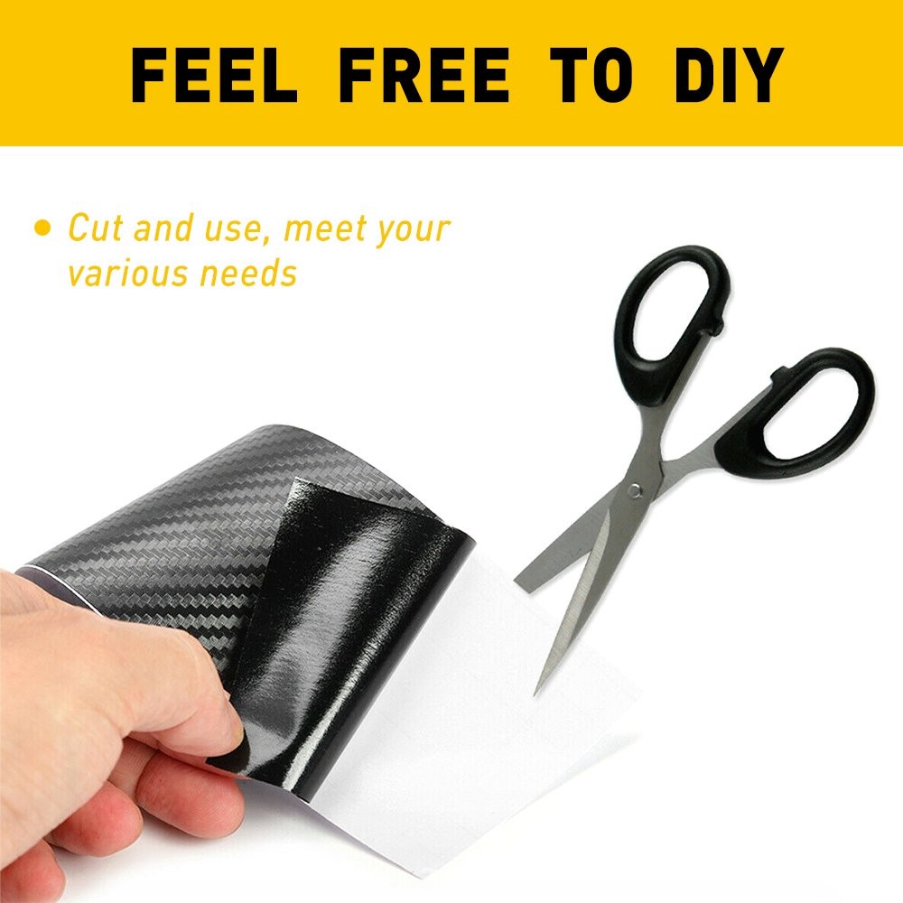 Carbon Fiber CarSticker Protector Strip Door Sill Scratch Anti Tape 5D 10cm*10ft