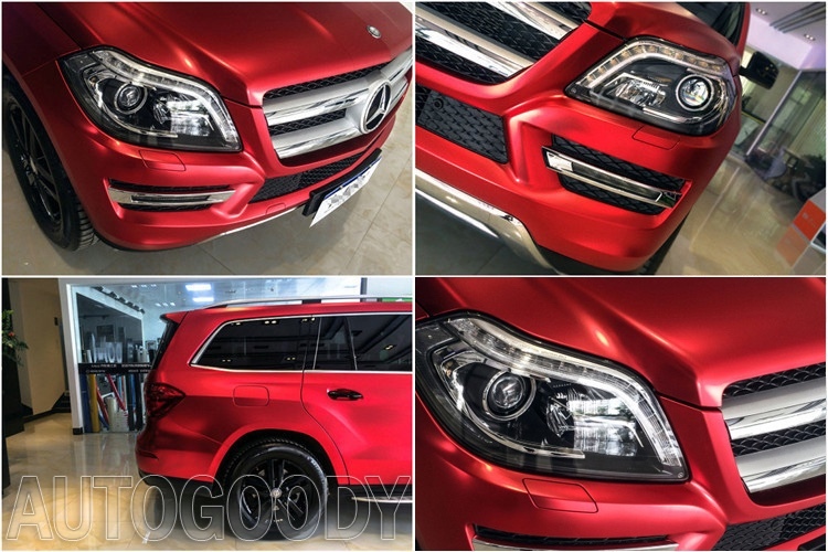 480″x60″ Satin Matte Chrome Metallic Red Vinyl Film Wrap Bubble Free 40ft x 5ft