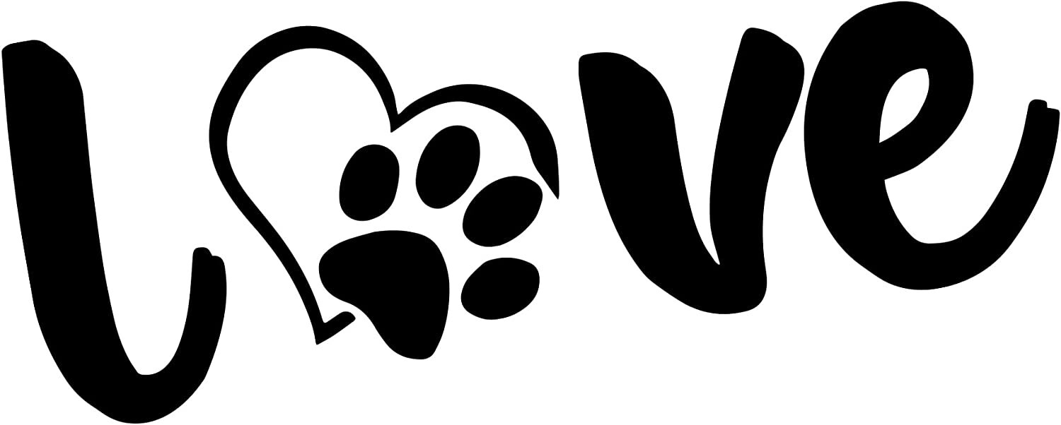 Paw Love – Black Vinyl Graphic Decal Car Truck Windows Vehicle