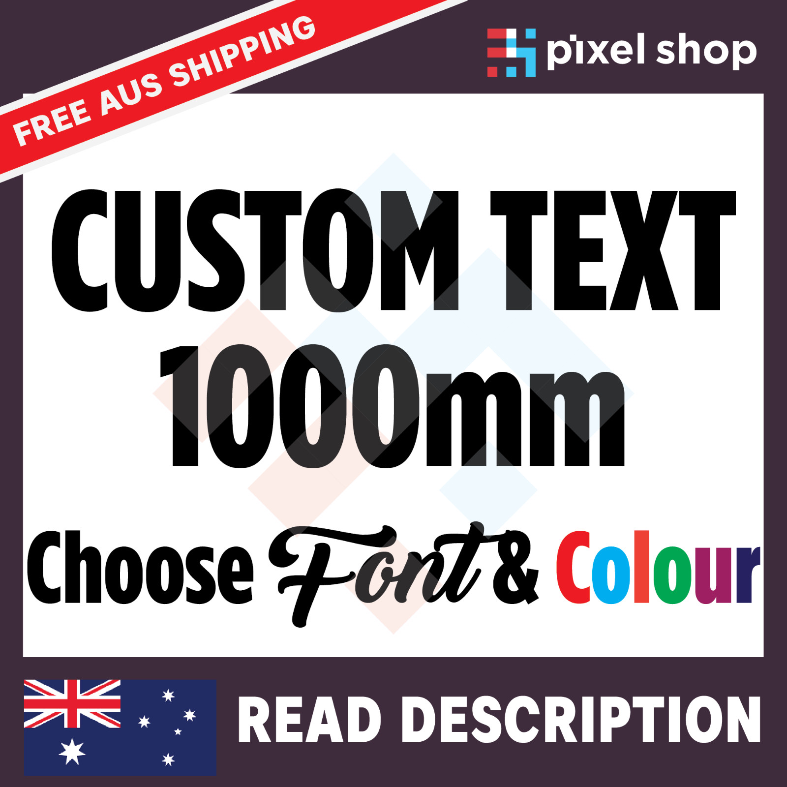 1000mm CUSTOM STICKER – Vinyl DECAL Text Name Lettering Shop Car Window Van Fun