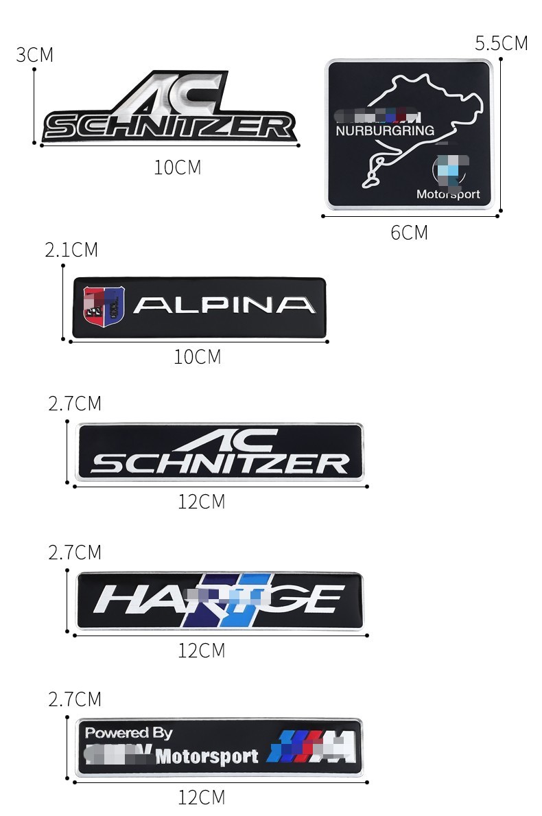 For BMW Fender Side Emblem M Metal Badge Scratch-Resistant Sticker Decoration