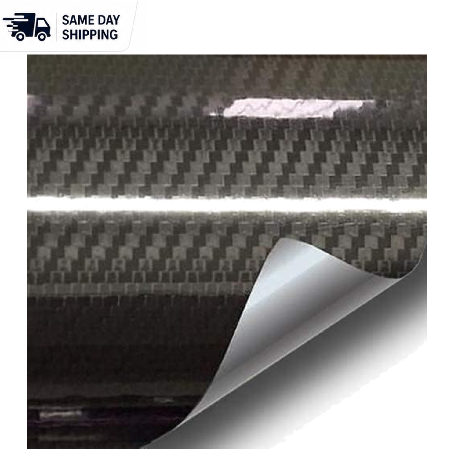 Durable Black Carbon Fiber Vinyl Wrap – Scratch & Grime Resistant 1.49ft x 5ft