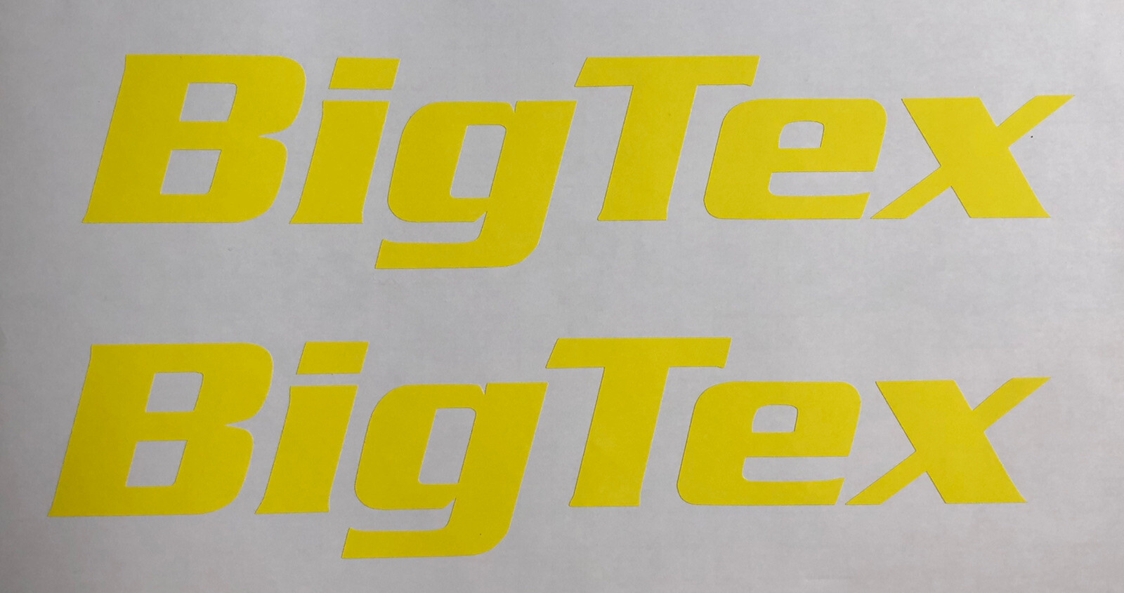 BIG TEX OEM Replacement TRAILER DECAL Stickers – SET OF 2 – 12″ Yellow
