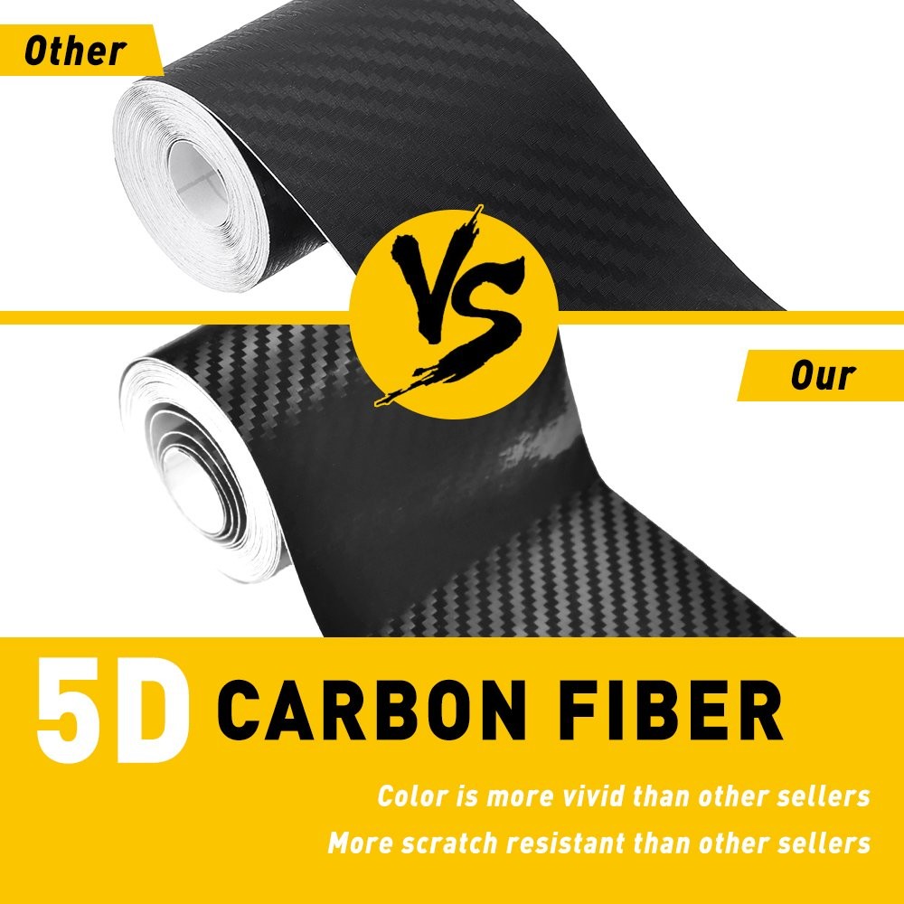 Carbon Sticker Fiber Scuff Sill Cover Protector Anti Scratch Strip Car Door Body