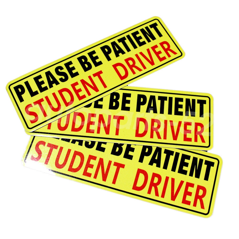 3 Pcs Car Signs Student Driver Magnet Please Be Patient Car Bumper Sticker Decal