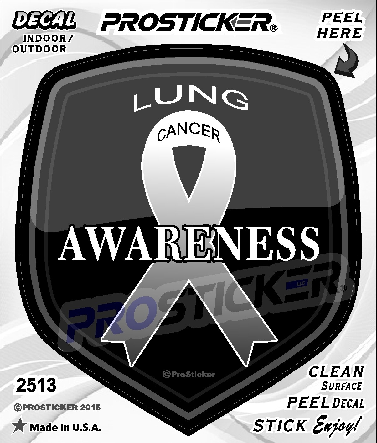 ProSticker 2513 (One) 4″ Cancer Awareness Series “Lung” Decal Sticker