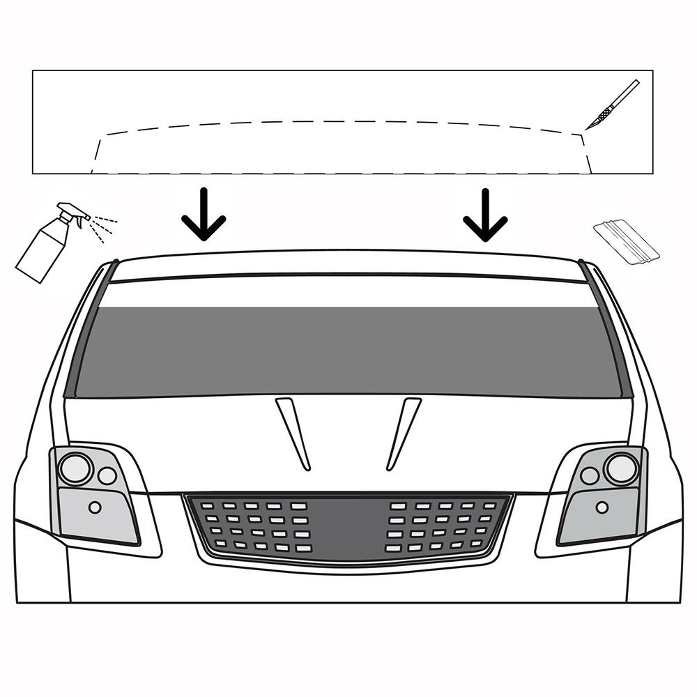 Universal Windshield Black Vinyl Decal Banner Matte Strip Sun EKK