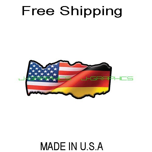 USA American German Germany Country Flag Decal Sticker Tattered