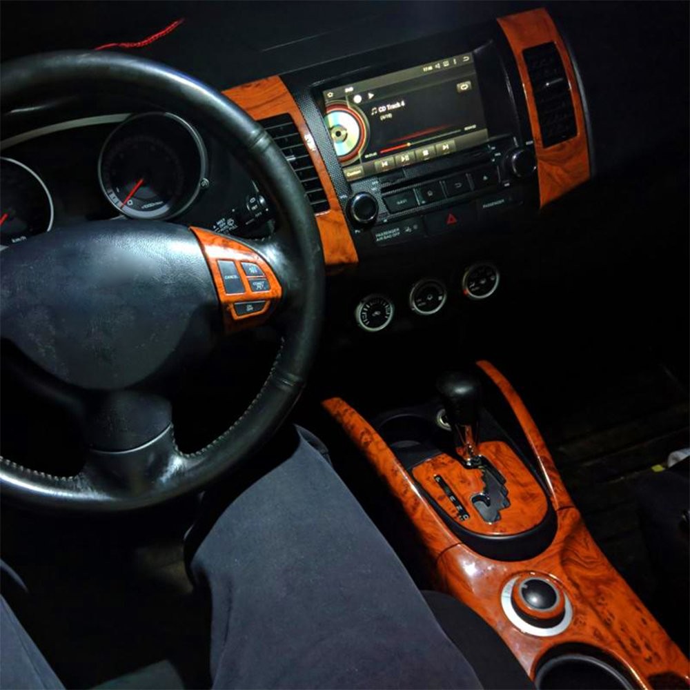 Car Interior Wood Grain Textured Glossy Wrap Sticker Decal Sheet Vinyl Film DIY