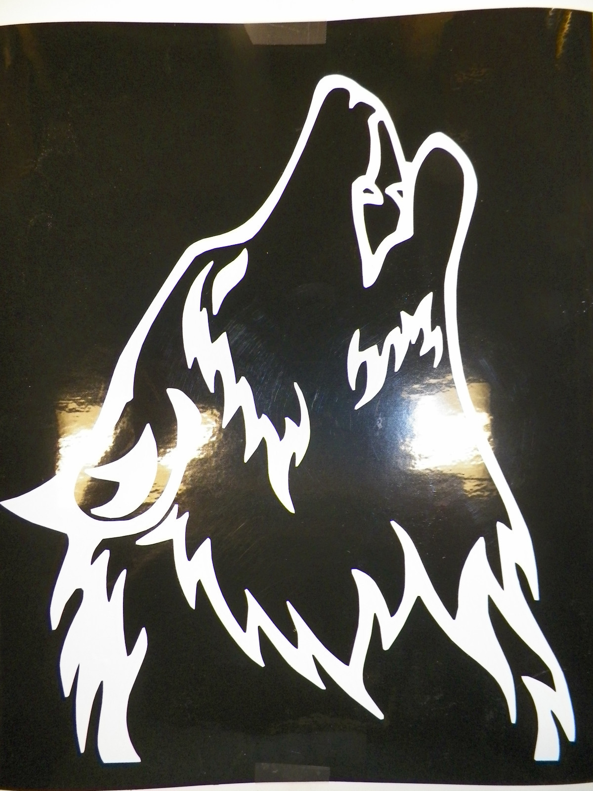 window graphic vinyl decal howling wolf