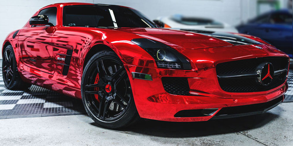 12″ x 60″ Red Chrome Mirror Vinyl Film Wrap Sticker Decal Stretchable 1ft x 5ft