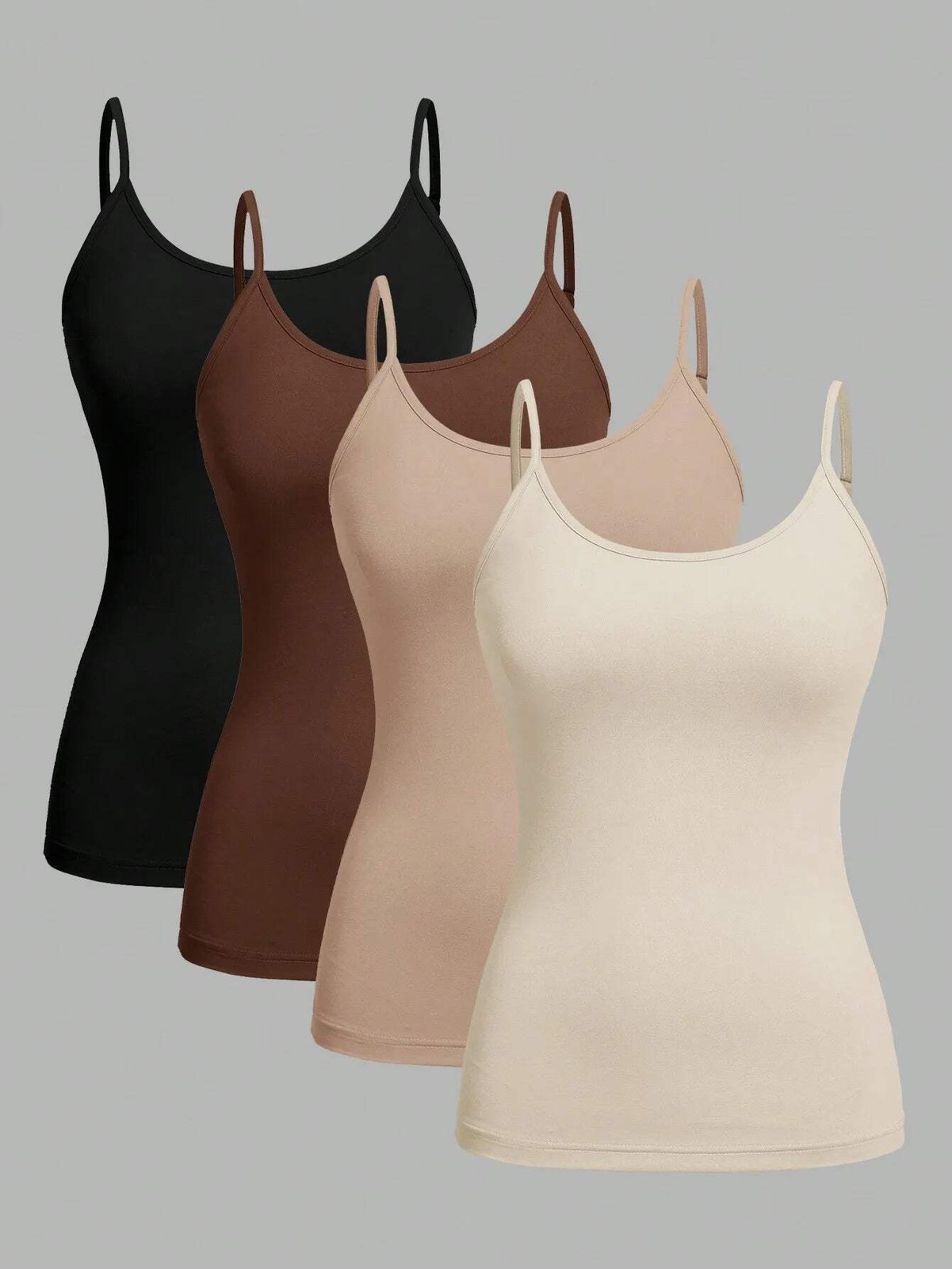 4 pcs Women Solid Color Camisoles Vest Women Tank Tops Female Summer Sexy Strap