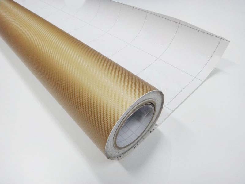 24″ x 60″ GOLD Carbon Fiber Vinyl Film Wrap 3D Bubble Free Air Release 2ft x 5ft