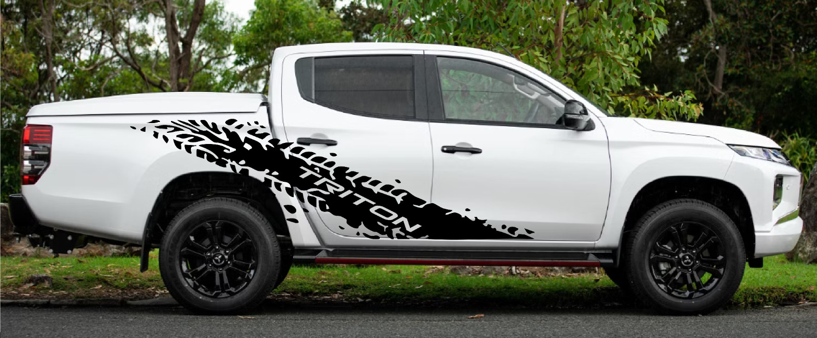 Fits Mitsubishi Triton Side Door Decals Any Year Tyre Track Graphics 1