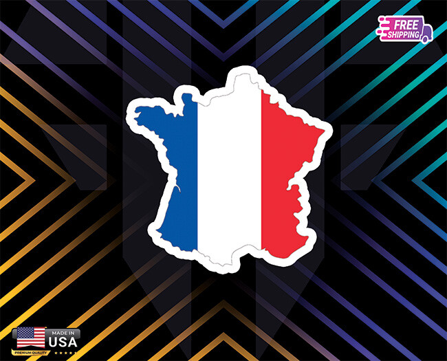 FRANCE MAP FLAG EUROPE LAPTOP USA STICKER, DECAL, 5YR VINYL, FREE GIFT CAR