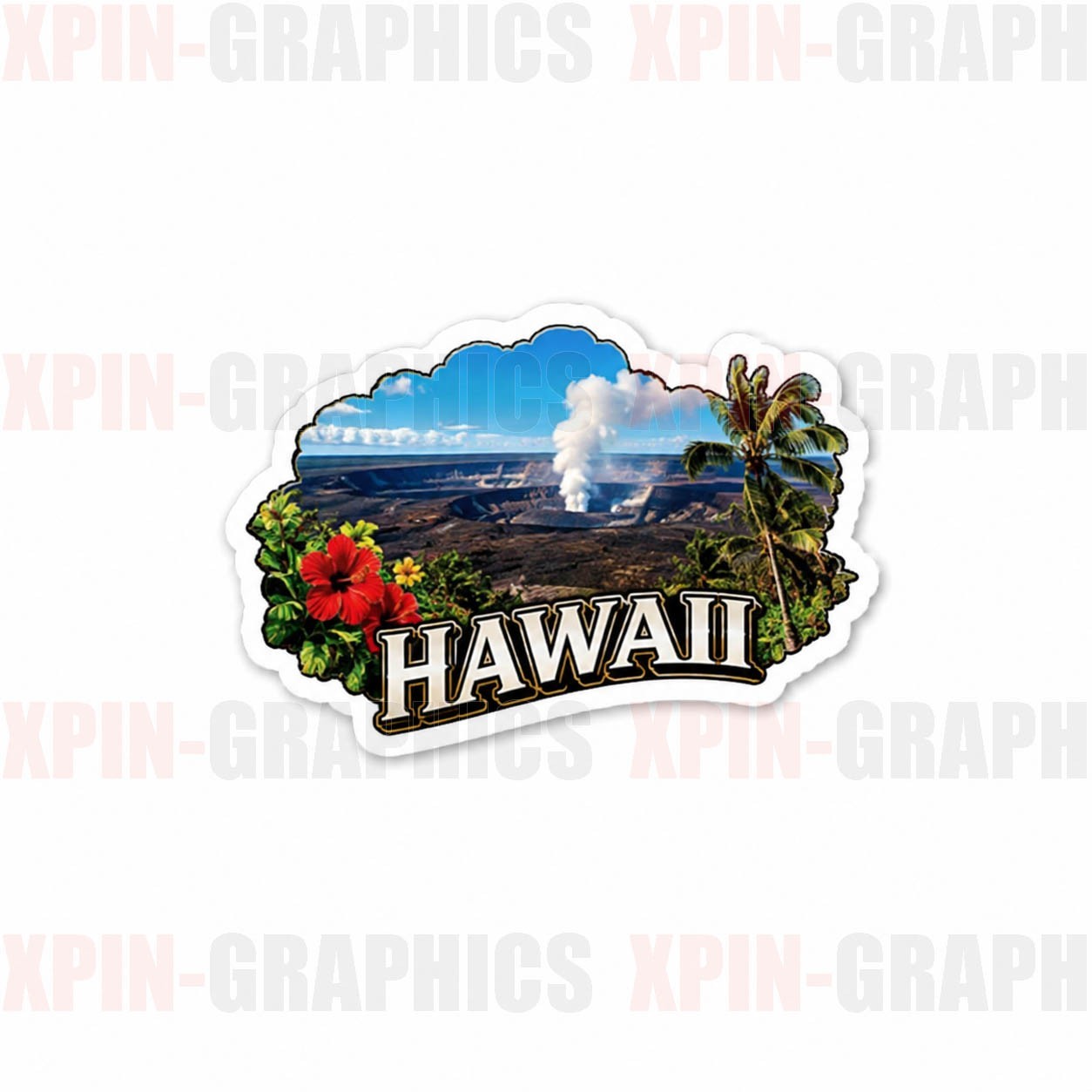 Hawaii Volcanoes Volcano Island Beach Vinyl Decal Sticker R