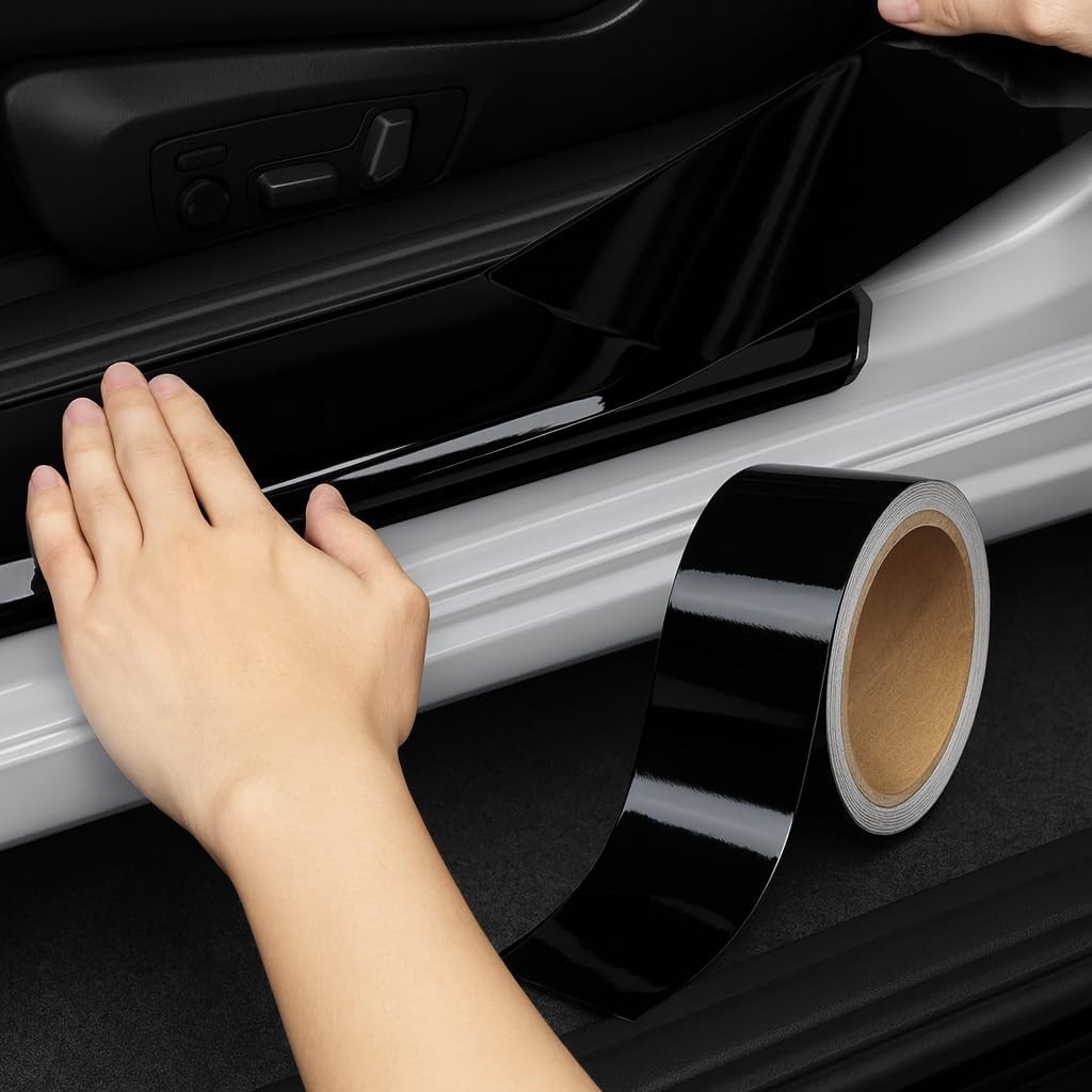 Gloss Black Vinyl Wrap for Chrome Delete 4in x 30′ Car Window Trim Blackout Tape