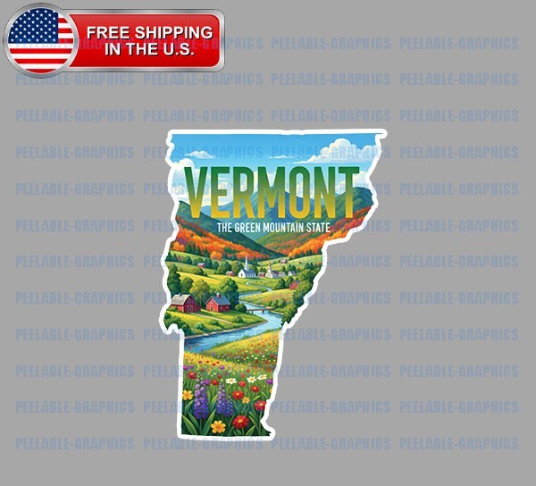 Vermont State Bumper Vinyl Decal Sticker Souvenir Travel D