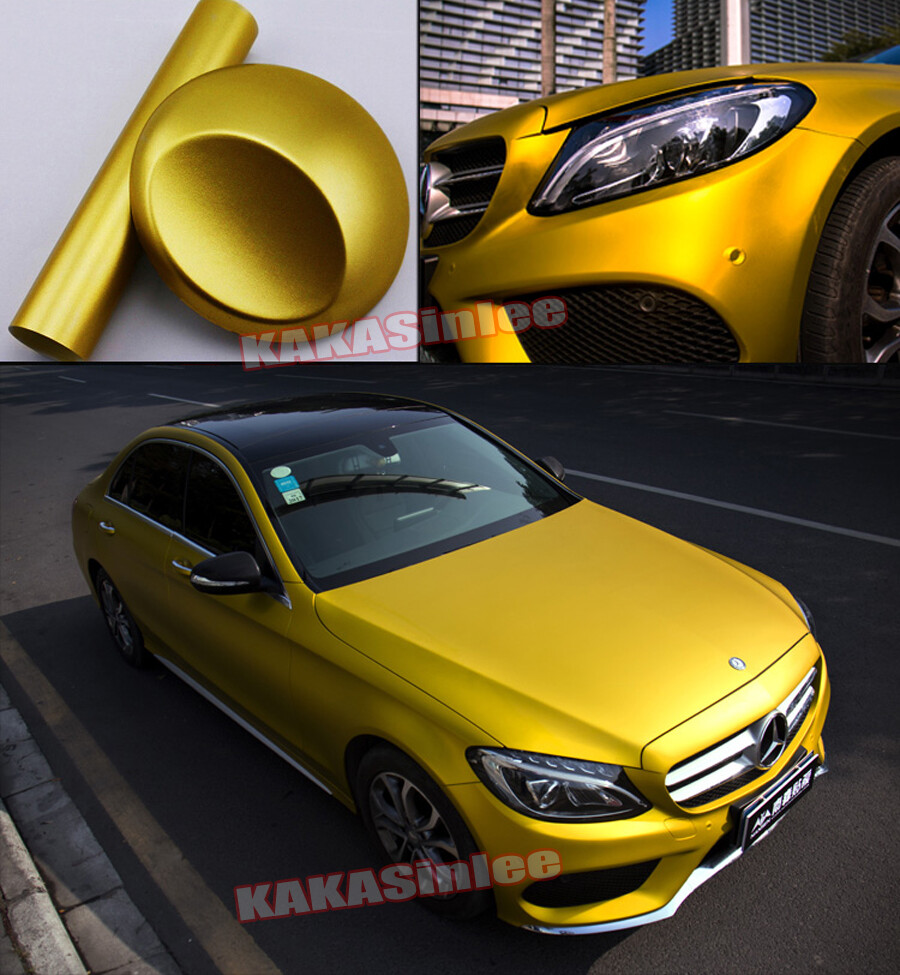 Air Free Full SUV Car Wrap Matte Chrome Satin Metal Vinyl Sticker Gold 65FT BO
