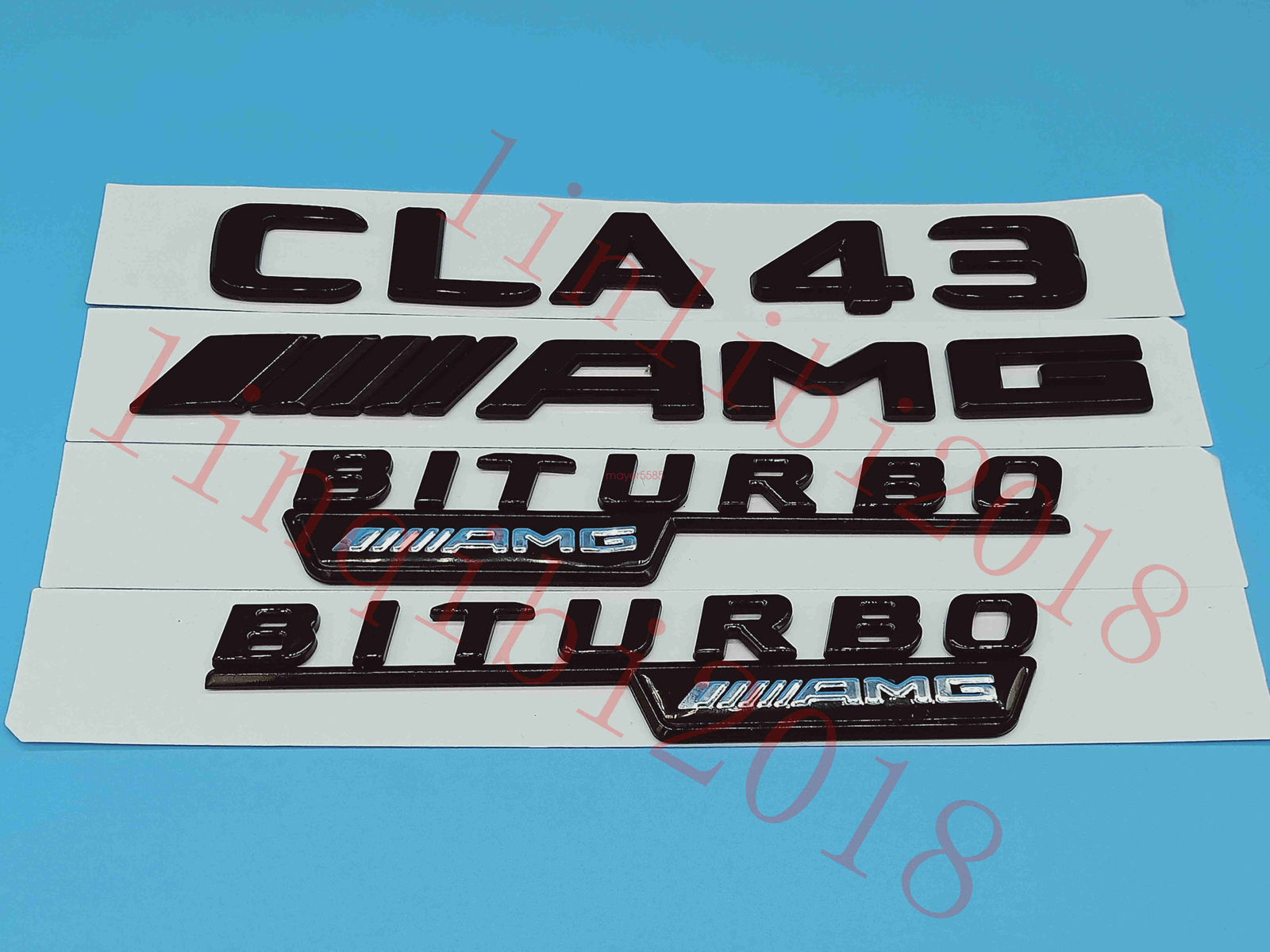 Gloss Black Flat ” CLA43 AMG BITURBO” Trunk Embl Badge Sticker for Mercedes Benz