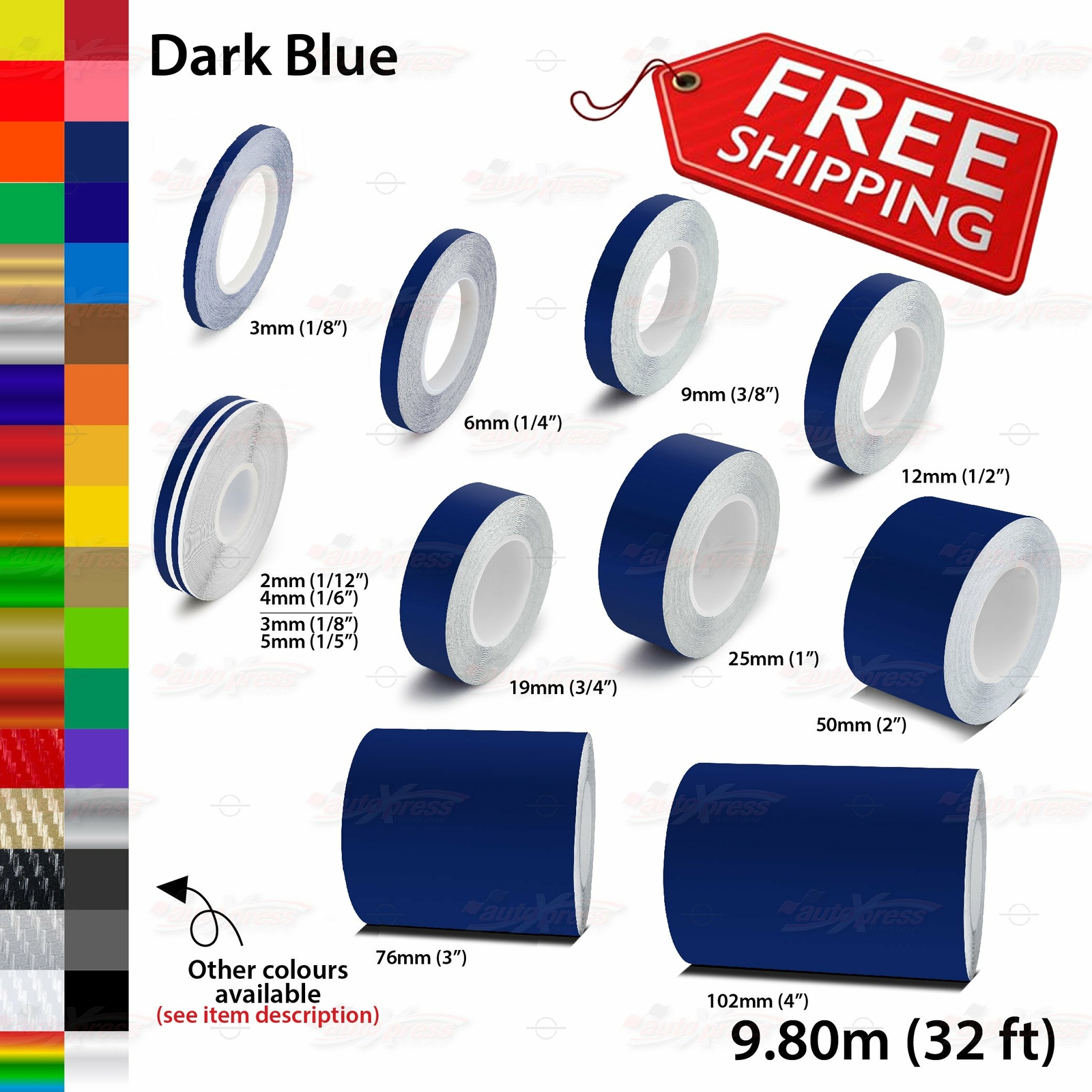 DARK BLUE Roll PIN STRIPE Body PinStriping Trim Line TAPE Decal Vinyl Stickers