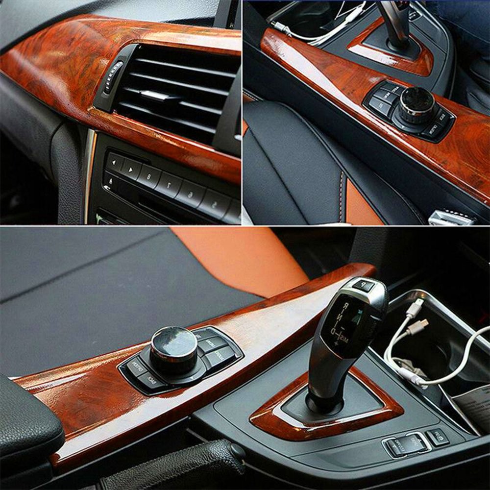 2Set DIY Matte Grain Wood Glossy Textured Vinyl Sticker Wrap Car Home Interior V