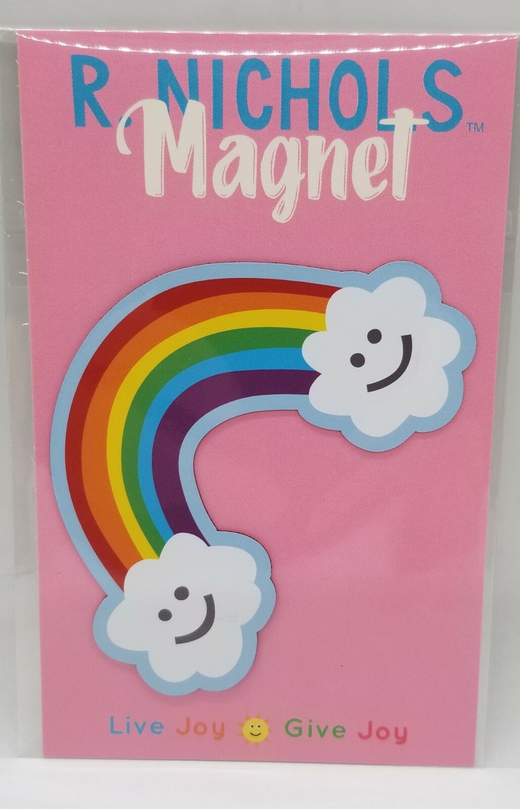 R. Nichols – Car or Other Magnet – Smiling White Clouds & Rainbow Pride New Ship