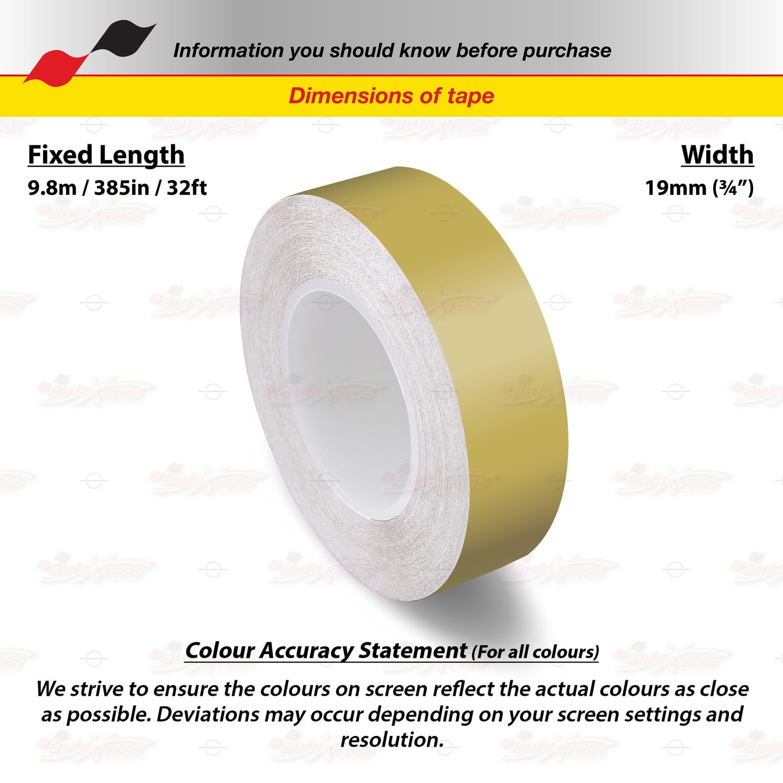 3/4″ Roll Vinyl Pinstriping Pin Stripe Line Tape Decal Sticker 19mm MATTE GOLD