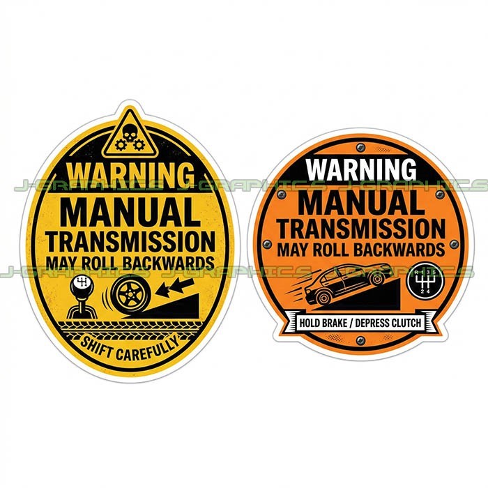 Warning Manual Transmission Bumper Sticker Decal Stick Shift 2 Pack B