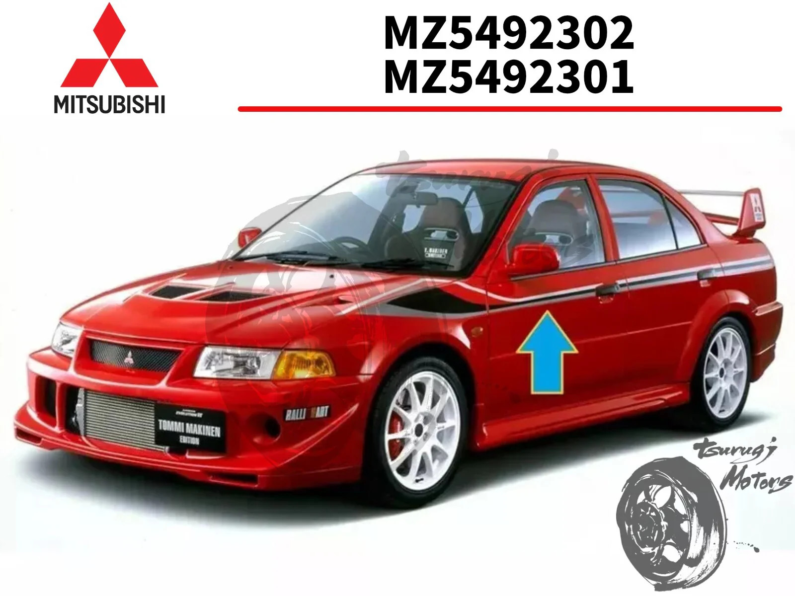 Mitsubishi Lancer EVO6 Tommi Makinen Side Decal Left & Right Set OEM New Genuine