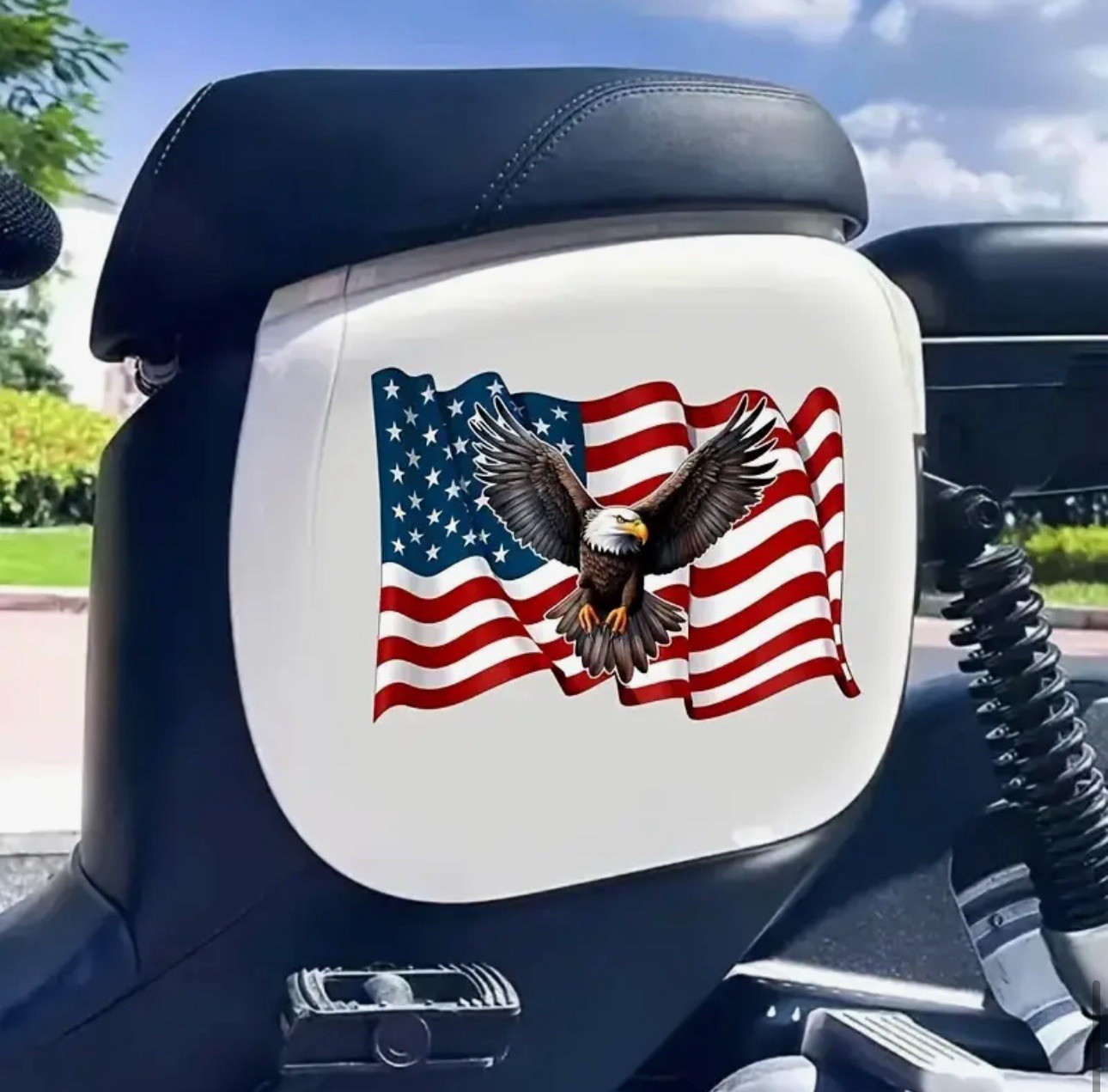 United States America USA Flag Bald Eagle Patriotic 8” XLARGE VinylStickerDecal