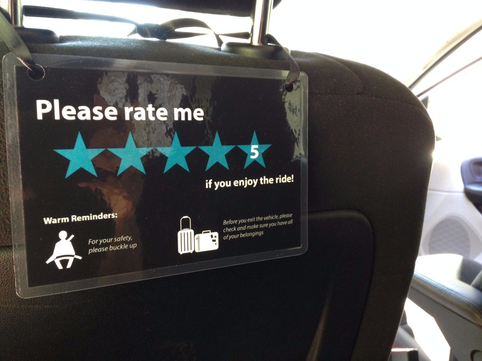 3 x Headrest 5 Star Ratings Decal Sign Car Display Cards
