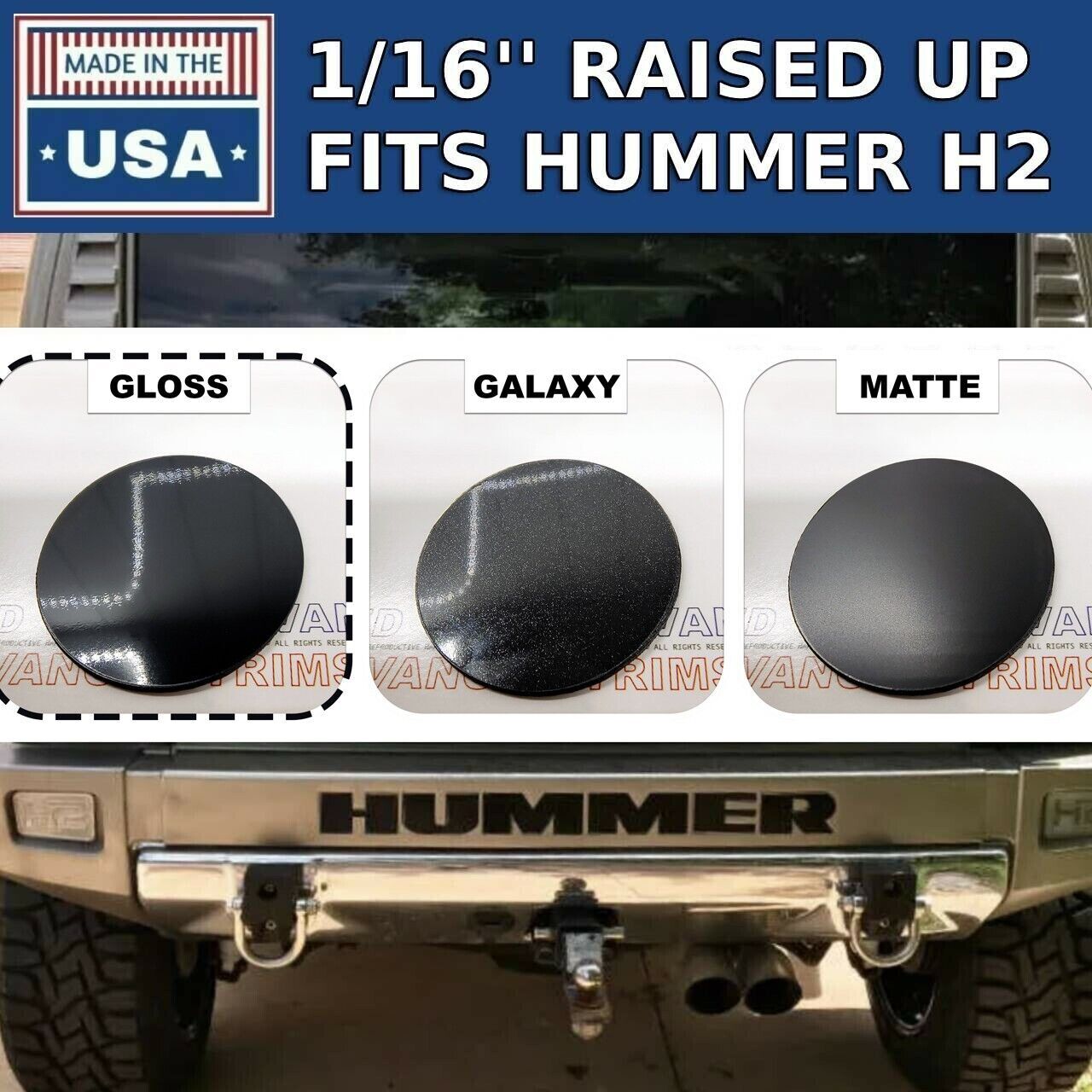 Glossy Black Letters for H2 Rear Bumper Inserts ABS Plastic