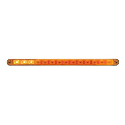 United Pacific 37522 14 Amber LED 12 Inch Sequential Light Bar with Chrome Plast