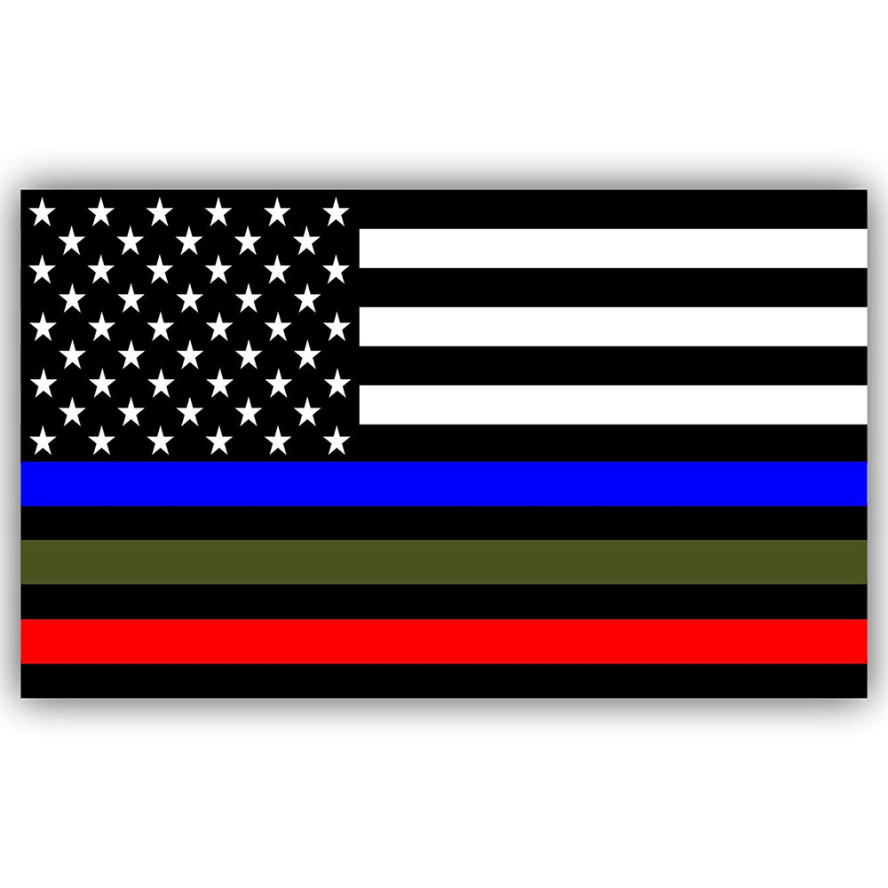 POLICE MILITARY FIREFIGHTER AMERICAN FLAG DECAL STICKER VINYL CAR TRUCK WINDOW