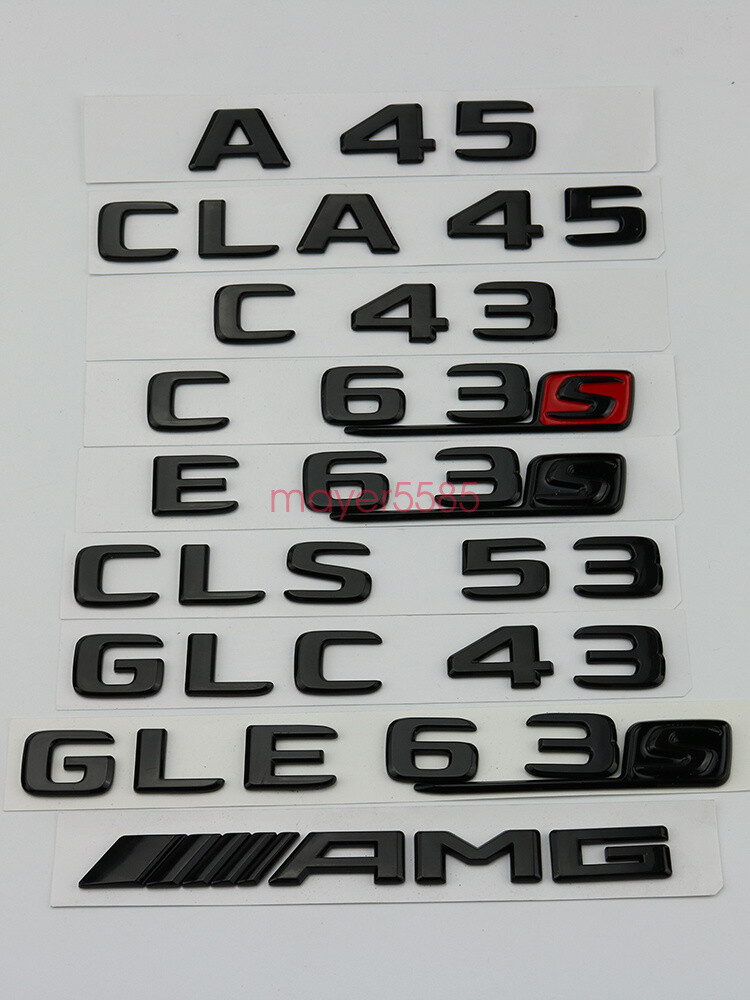 Matte black S63L AMG V8 BITURBO 4 MATIC Trunk Emblem Badge Sticker For Mercedes