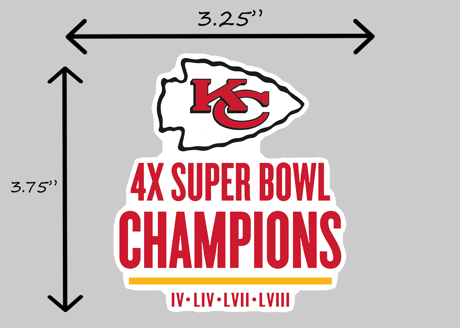 Super Bowl LVIII Champions Kansas City Chiefs Vinyl Sticker KC005