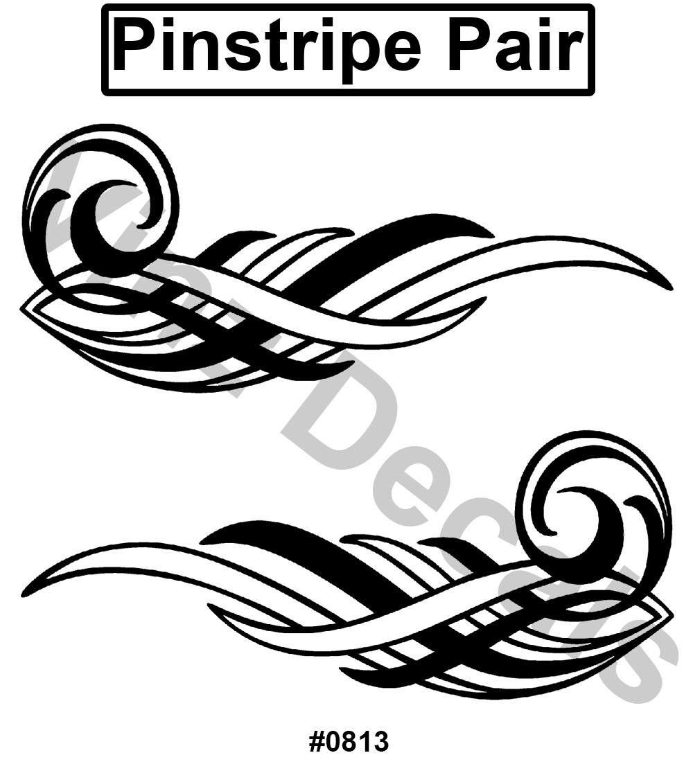 Pinstripe Decal Pair -Many Sizes and Colors to Choose From- Free US Shipping!