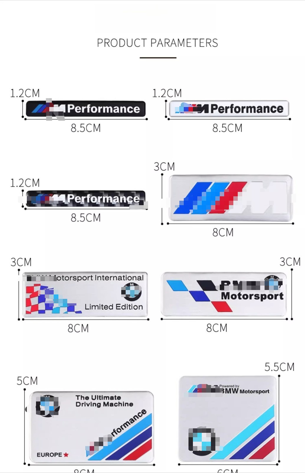 For BMW Fender Side Emblem M Metal Badge Scratch-Resistant Sticker Decoration