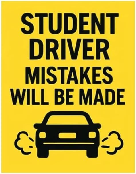StickerJet Student Driver Mistakes Will Be Made 3×4 Inchs Stickers – Set of 2
