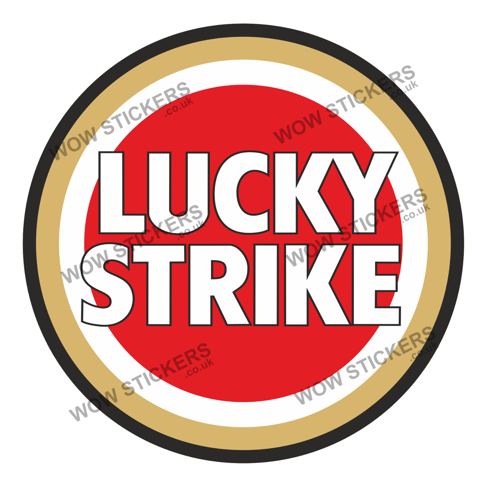 Red Lucky Strike Motorbike Stickers Car Window Tank (Choose size/Quantity)