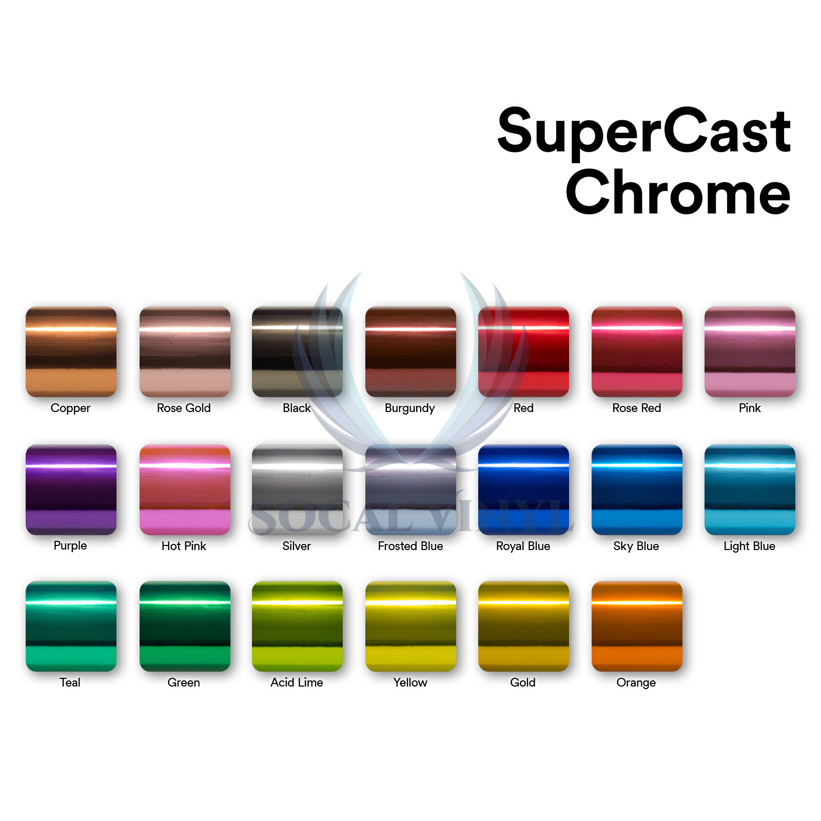 Supercast Chrome Silver Car Vinyl Wrap Sticker Easy Stretch Decal Sheet Film DIY